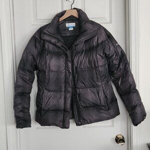 Large Columbia Puffer Jacket in Grey Plaid